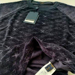 Louis Vuitton Navy Blue %100 Cotton T-Shirt